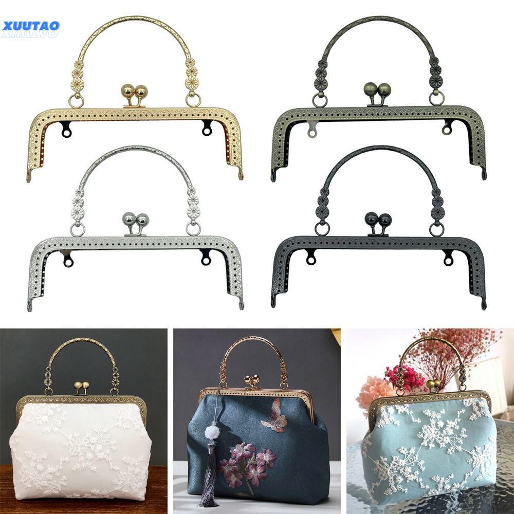 EVERIN Purse Frame Kiss Clasp, Vintage Metal Purse Clasp Frame, Mini Bag Hardware Bag Frame Buckle B
