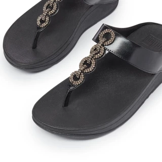 FITFLOP COMM-FINO SPARKLE TOE-THONGS รองเท้าแตะแบบหูหนีบผู้หญิง รุ่น CC6-090 สี ALL BLACK
