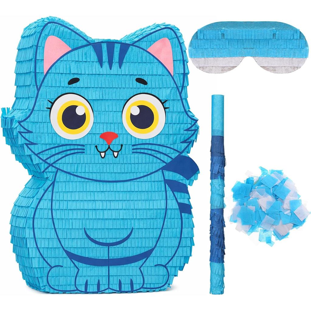 Crtiin Kpop Piñata Kpop เพลงตกแต่ง Blue Cat Piñata ค้างคาว Blindfold สําหรับพัดลมการประชุมธีมอะนิเมะ