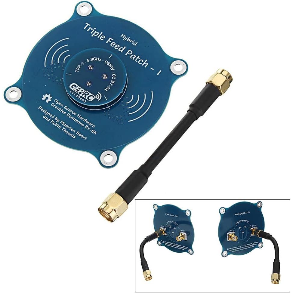Triple Feed High Gain Pagoda Patch เสาอากาศ 5.8G 9.4dBi ทิศทางยาว LHCP RHCP เสาอากาศสําหรับ RC FPV R