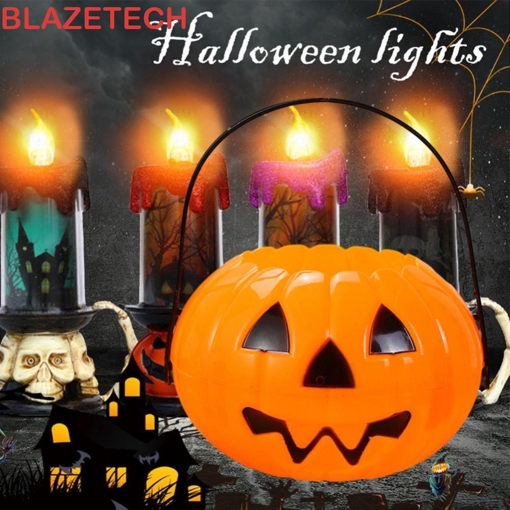 BLAZETECH ถังมือถือฟักทองขนาดเล็ก, ถังฟักทองขนาดเล็ก Candy Buckets Halloween Candy Buckets, Handle H