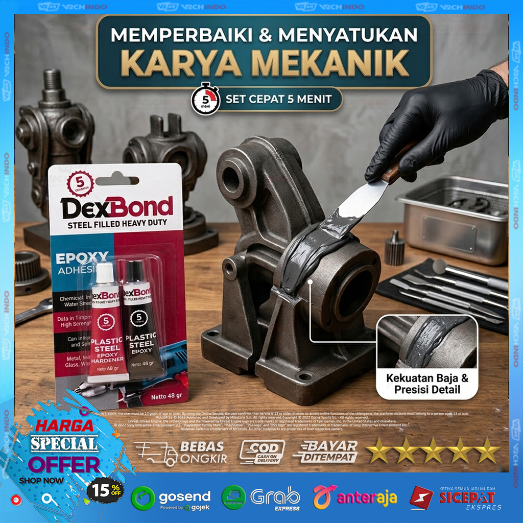กาวติดเหล็ก / กาวติดเหล็ก / กาวเซรามิค | DexBond Epoxy Adhesive 48gr Heavy Duty Strong และทนทาน Adhe