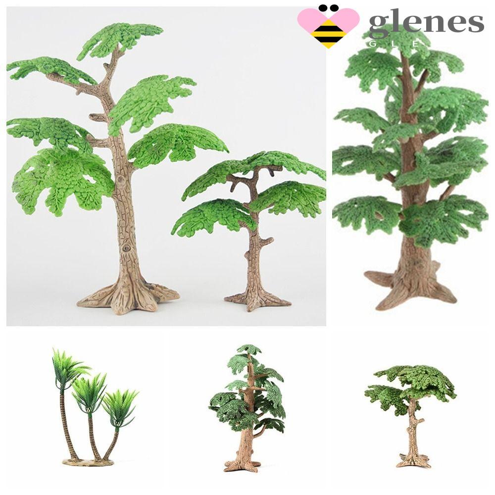 GLENES จําลอง Cypress, Cypress Mini Coconut Tree, DIY Vivid Pine Trees พลาสติกภูมิทัศน์ต้นไม้รุ่นโต๊