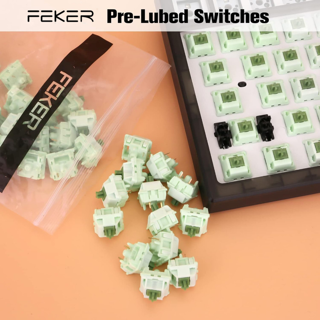 FEKER Matcha Switch สวิตช์คีย์บอร์ด Mechanical Linear 5 Pin สำหรับ Mechanical Keyboard DIY ลื่น เงีย