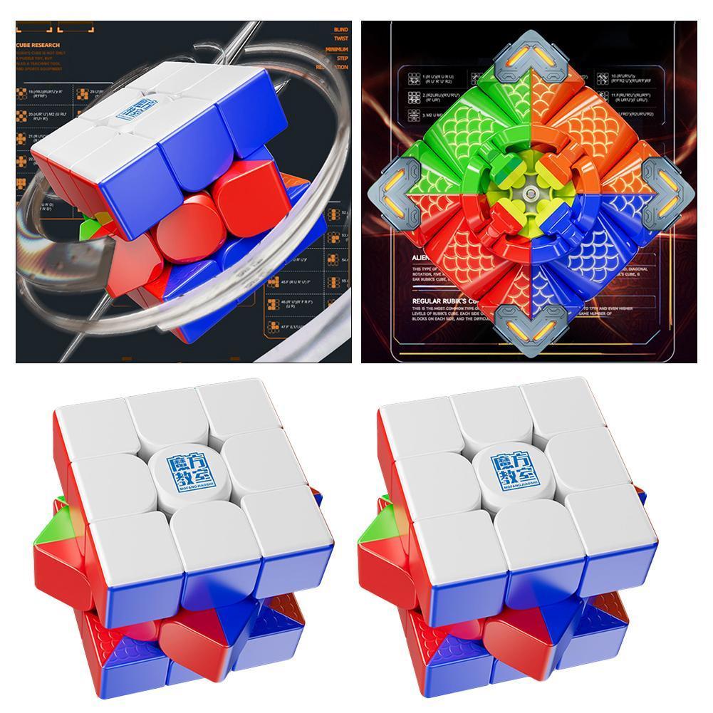 แม่เหล็ก M3 Magic Cube 3 ความเร็ว Cube Uv เคลือบปริศนา Cube สําหรับวัยรุ่น 7-14 ปีของเล่น P3v9