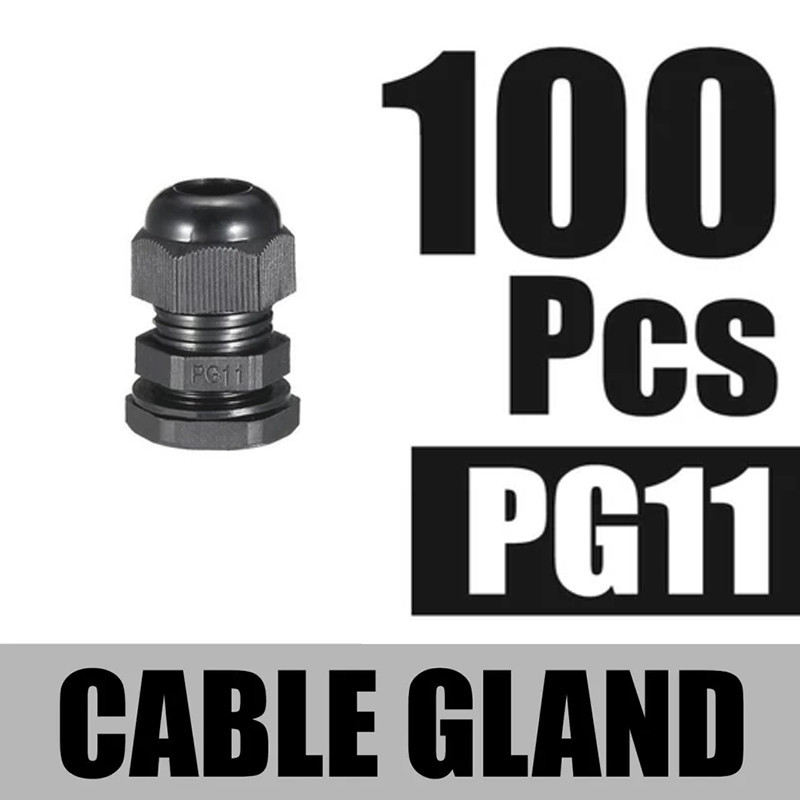 Cable Gland PG11 เคเบิ้ลแกลนไนลอน กันน้ำกันฝุ่น IP68 100 ชิ้น สำหรับยึดสายไฟ ตู้คอนโทรล งานไฟฟ้า