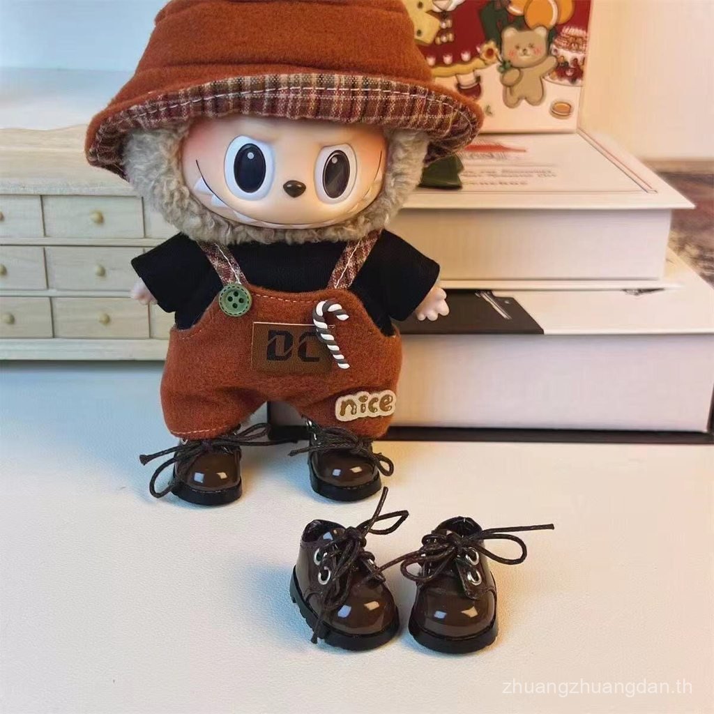 เฉพาะรองเท้าเด็ก] Labubucm Leather Shoes cm Doll Shoes labu Doll Lace-Up Baby Shoes Can Stand