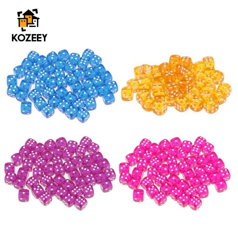 [KOZEEY] ลูกเต๋า D6 หกด้าน 50 ชิ้นสําหรับ Dungeons & Dragons D&D TRPG Party Game Supplies - สีฟ้า
