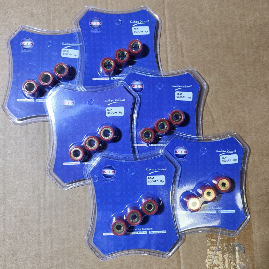 ROLLER CVT ONLY 3 PC BEAT CARBON, SCOOPY CARBON, SPACY CARBON SIZE 7G/8G/9G/10G/11G/12G. คุณภาพเยี่ย