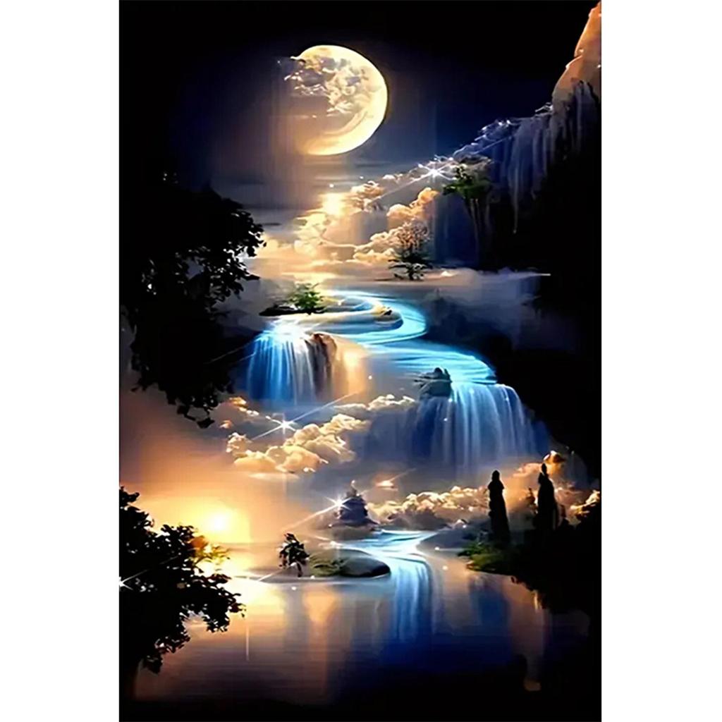 Moon Canvas Paint By Numbers Kit 40x60cm DIY Wall Decor