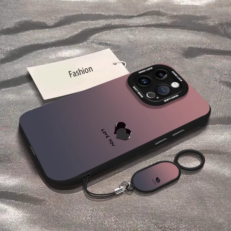 เคสไอโฟน 16 เคส 16 pro max Gradient LoveเหมาะสําหรับApple 17Promaxเคสโทรศัพท์สไตล์ใหม่ทาสีIphone16pr