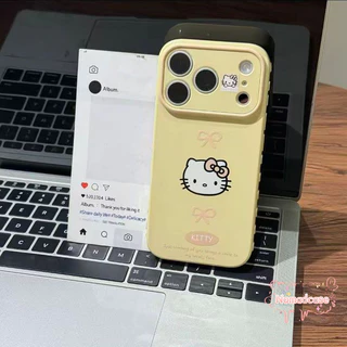 เคสลายแมวและโบว์ สำหรับ iPhone 17 Pro Max 14 16 Plus 15 Pro 13 17 Air 11 12 7 8 Plus Xs มีหลายสีให้เลือก