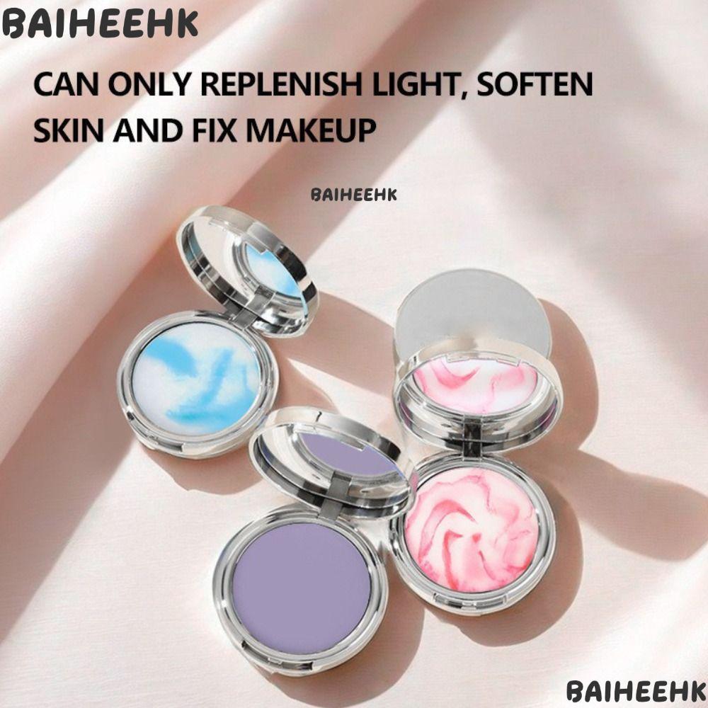 BAIHEIH Pressed Setting Powder, Lavender Waterproof Oil Control Pressed with Powder Puff Matte All S