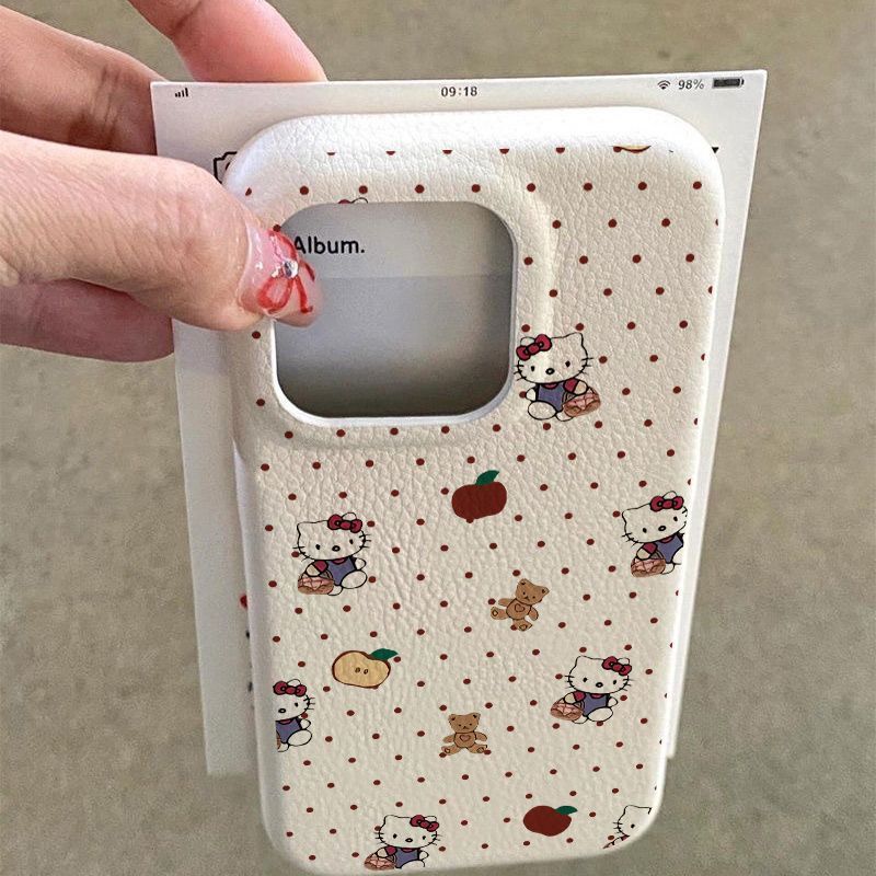 Polka Dot Hello Kitty เคสโทรศัพท์สําหรับ iPhone11 12 13 14 15 16 17 12Pro Max 13 Pro Max 12 Pro 14pl