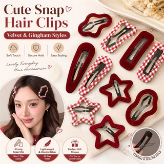 ของตกแต่งผมสไตล์เกาหลี ลายสก๊อตสีแดงหวาน เหมาะสำหรับผมม้ากลวง คลิปผม multifunctional สำหรับวิทยาลัย