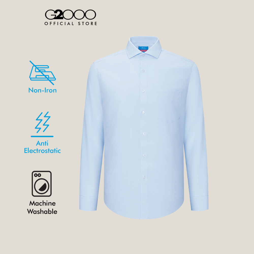 G2000 เสื้อเชิ้ตแขนยาวแบบทางการสำหรับผู้ชาย Smart Fit รุ่น 5112257260 สีฟ้าสกายบลู