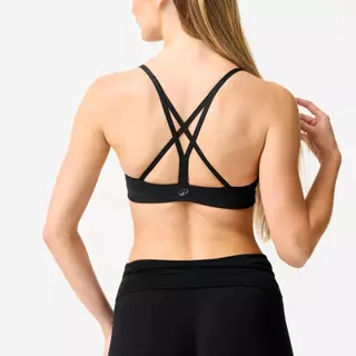 Decathlon Women'S Soft Strappy Light Support Sports Bra สปอร์ตบราดีไซน์สายหลายเส้นแบบซัพพอร์ตเล็กน้อย - Black