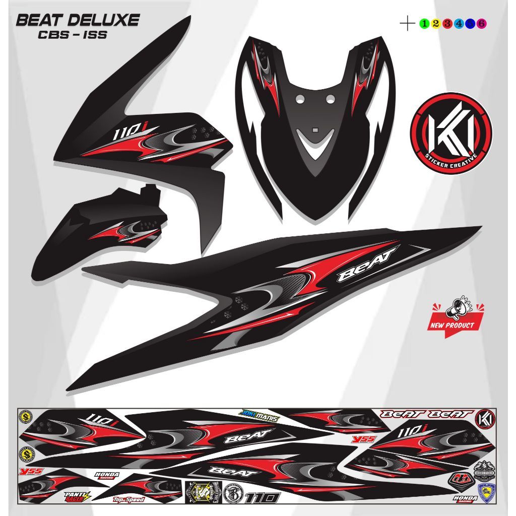 BEAT DELUX MOTORCYCLE STRIPING STICKER VARIATION MOTIF / BEAT DELUX MOTORCYCLE STRIPING