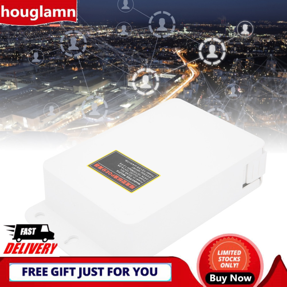 Houglamn Houglamn POE Injector Splitter 48V ถึง 12V โมดูลจ่ายไฟสำหรับการตรวจสอบกล้องวงจรปิด IP