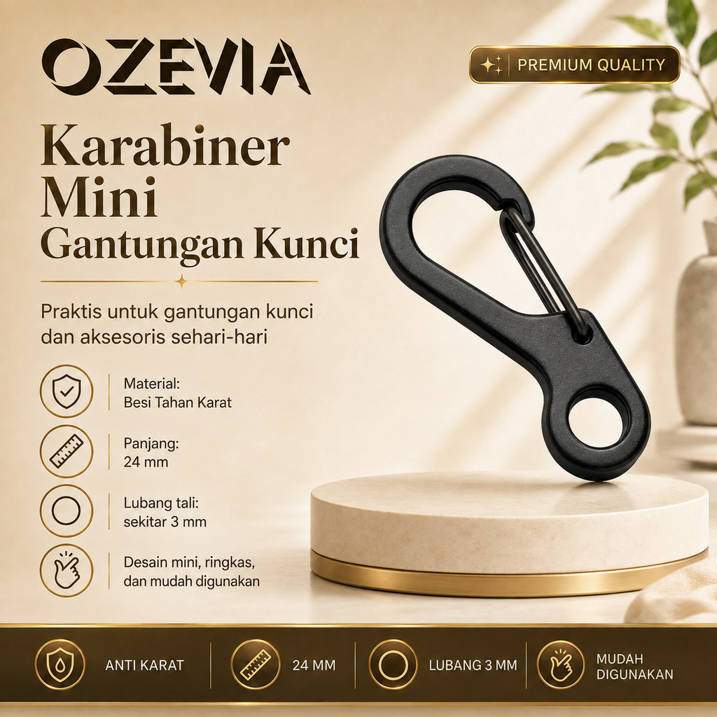 GANTUNGAN หัวเข็มขัดแขวนพวงกุญแจ Mini Carabiner - OZEVIA