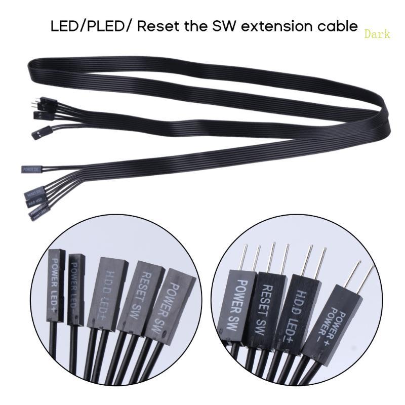 Dark Power SW สายต่อสําหรับเมนบอร์ดสวิทช์ HDD LED PLED รีเซ็ต SW สาย 100 ซม.