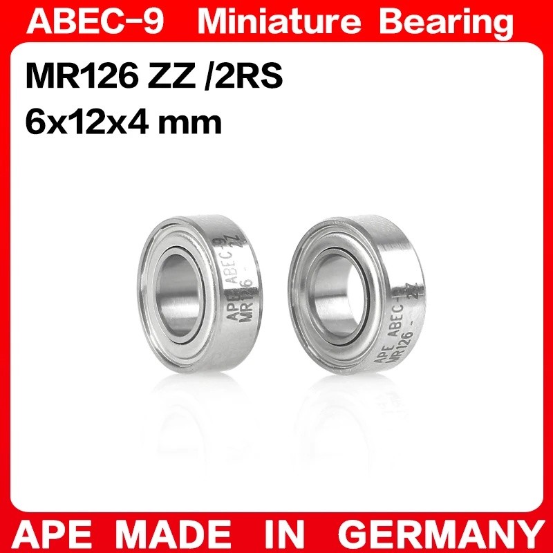 10-50pcs APE ABEC-9 แบริ่ง MR126 6x12x4 มม.L-1260 MR126ZZ MR126-2RS L-1260ZZ Z -2Z 2RS Miniature Pre