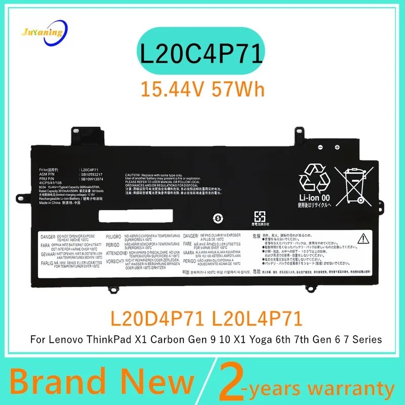 L20C4P71 L20M4P71 แบตเตอรี่สําหรับLenovo ThinkPad X1 Carbon Gen 9 10 X1 คาร์บอน 2021 2022 โยคะGen 6 