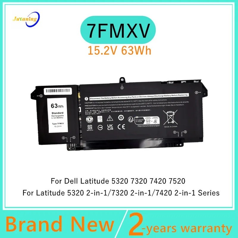 แบตเตอรี่แล็ปท็อปสําหรับ DELL Latitude 13 5320 14 7320 7420 7520 Series HDGJ8 MHR4G TN2GY 4M1JN 7FMX