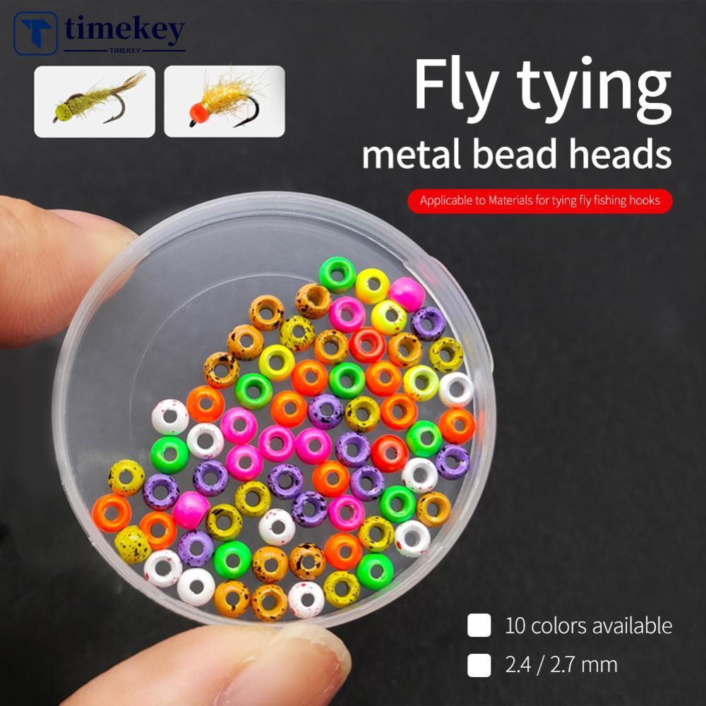 TIMEKEY 10PCS 2.7 มม.Nymph Fly Tying ลูกปัดโลหะถ่วงน้ําหนักอุปกรณ์เสริมสําหรับ Fly และ Lure Hook Tyi