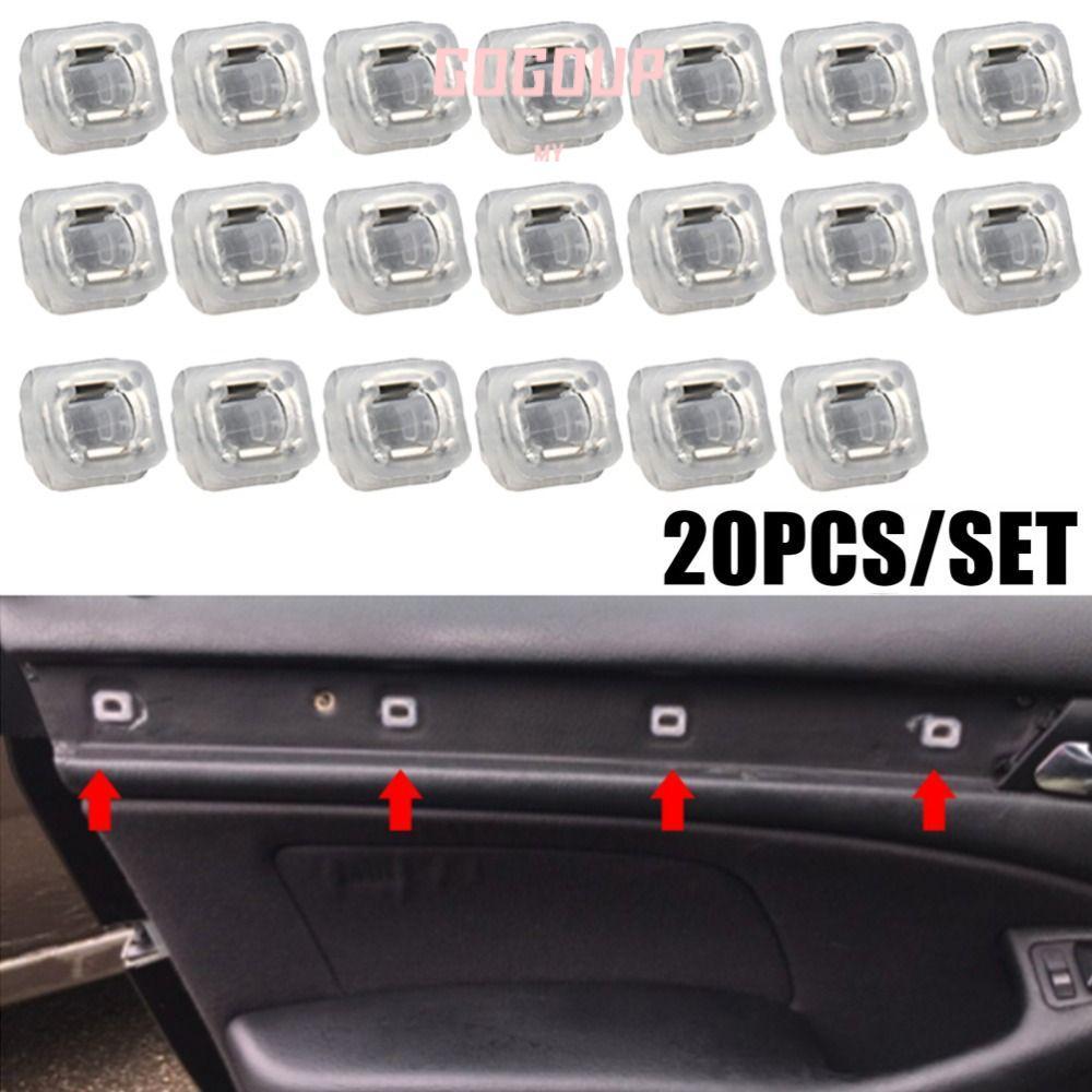 GOGUVO 40 ชิ้นภายในคงที่หัวเข็มขัด,เปลี่ยนพลาสติกรถประตู Snap, Auto Retainers Grommets Dashboard Fas