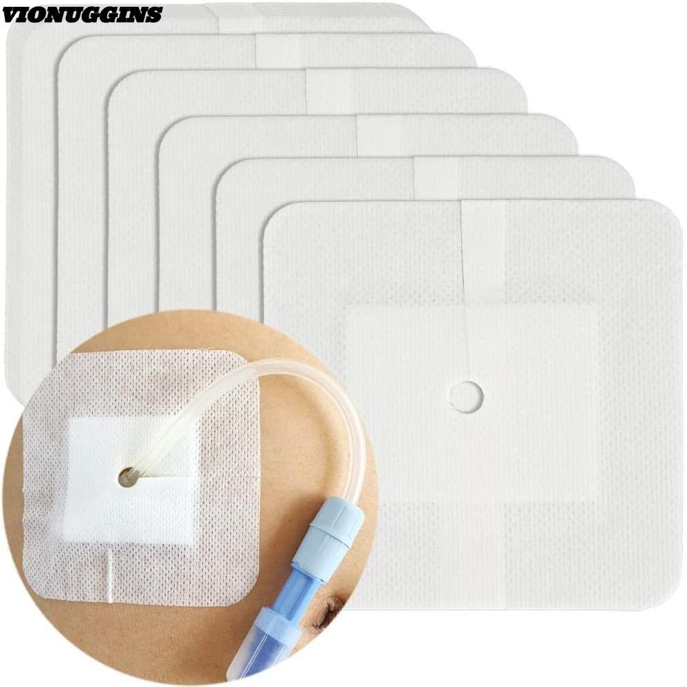 VIONUGGINS 10pcs Feeding Tube Pad, Gtube Supplies Peritoneal Diatherin Chest Catheter Cover, ทนทานอุ