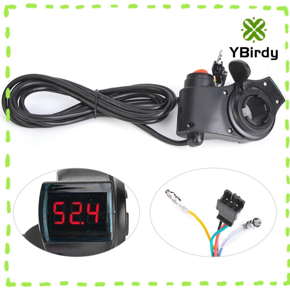 YRBWDYZDH คันเร่งนิ้วหัวแม่มือจักรยานไฟฟ้า, LED Digital Display Scooter Thumb Throttle, ทนทานสีดําติ
