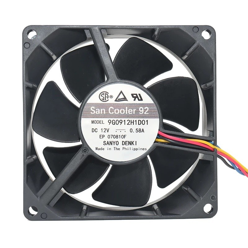 ใหม่ San Ace92 Sanyo 9G0912H1D01 12V 0.58A 9 ซม.9038 กรณีพัดลมการไหลของอากาศ