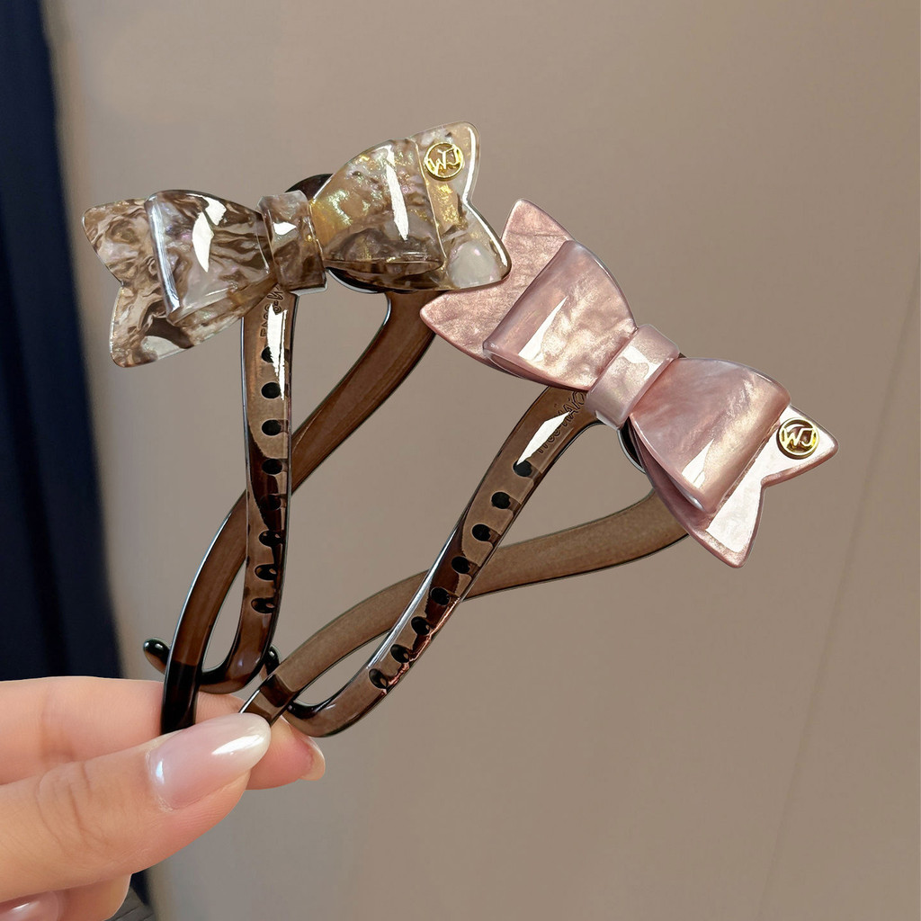 อินเทรนด์ Acetate Bow Twist Clip กิ๊บติดผมผู้หญิง