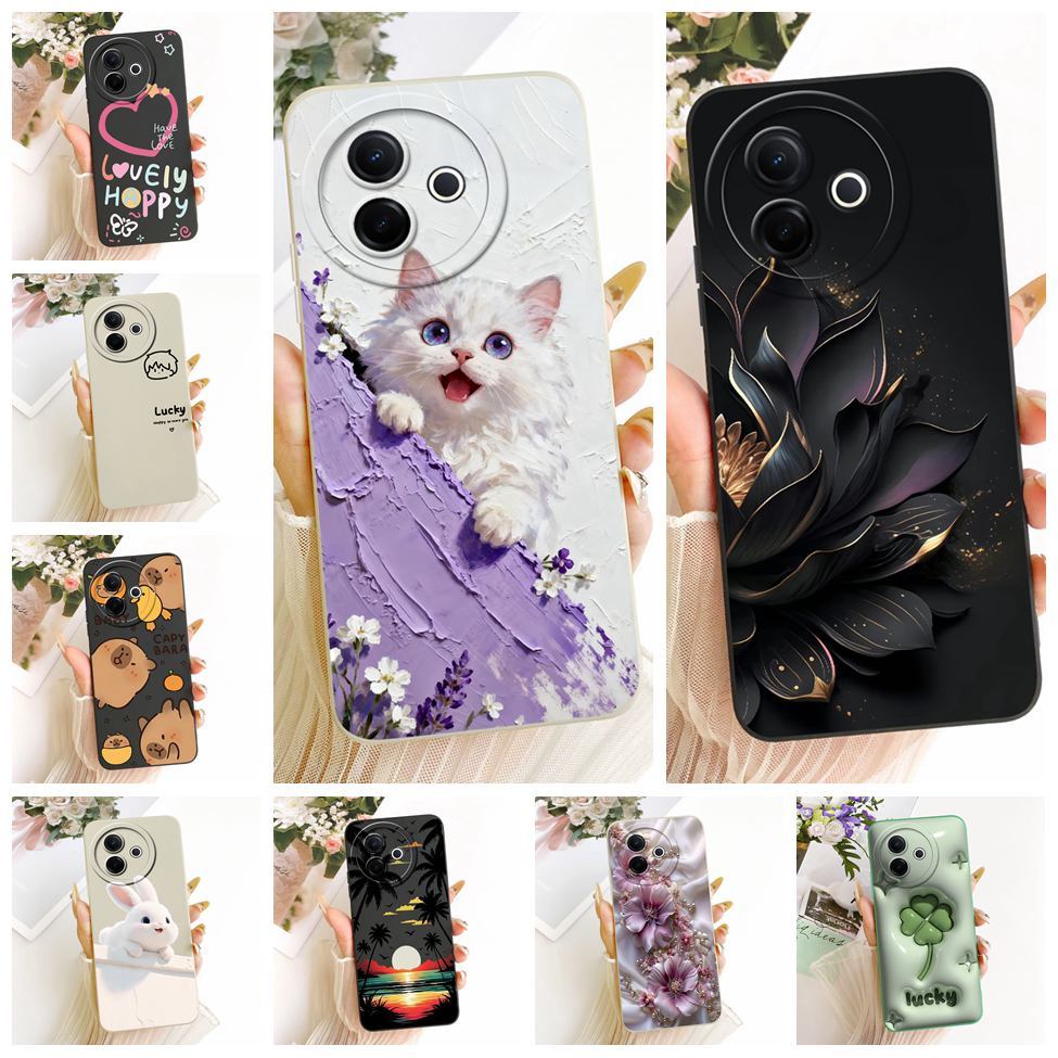 สําหรับ Vivo Y39 5G กรณีแมวน่ารักแฟชั่นหรูหรารักตลกทาสีซิลิคอนปลอก Y39 5G สําหรับ Vivo V2436