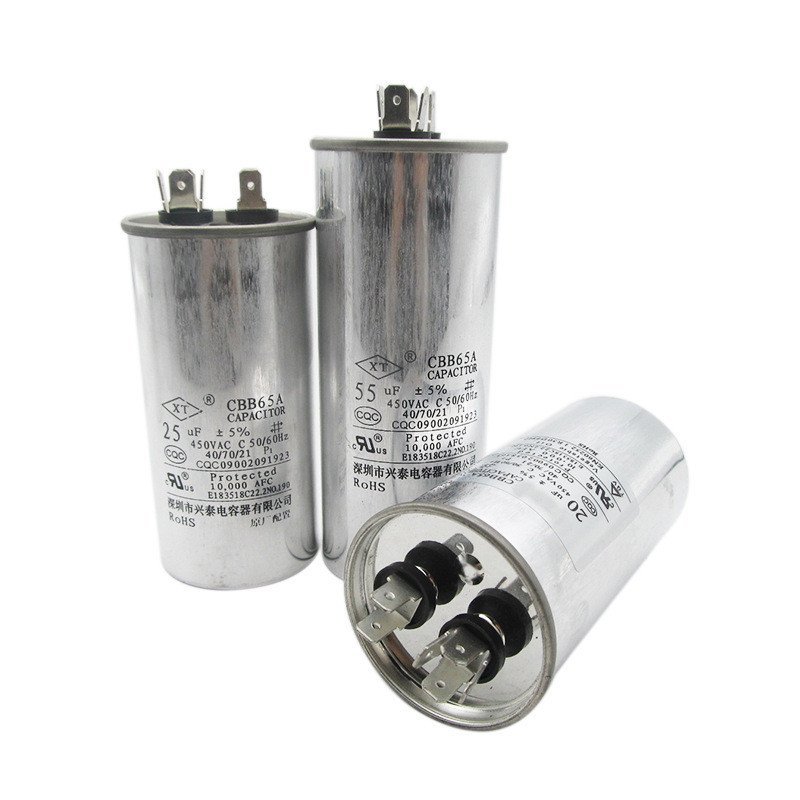 สินค้าใหม่ CBB65 ตัวเก็บประจุสตาร์ทเครื่องปรับอากาศ 25/30/35/50/6070UF คอมเพรสเซอร์ตัวเก็บประจุป้องก
