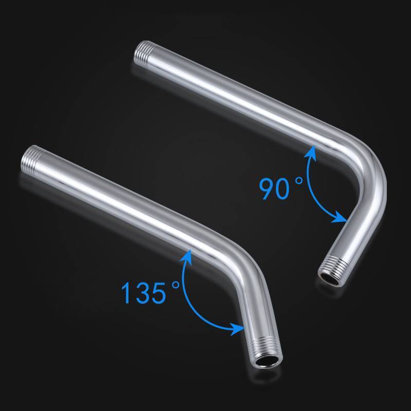 Haostont 1PC Universal Wall Shower Arm หัวฝักบัวสแตนเลส Extension พร้อม Braet ทนทานสําหรับอุณหภูมิยาวห้องน้ําใช้ TH