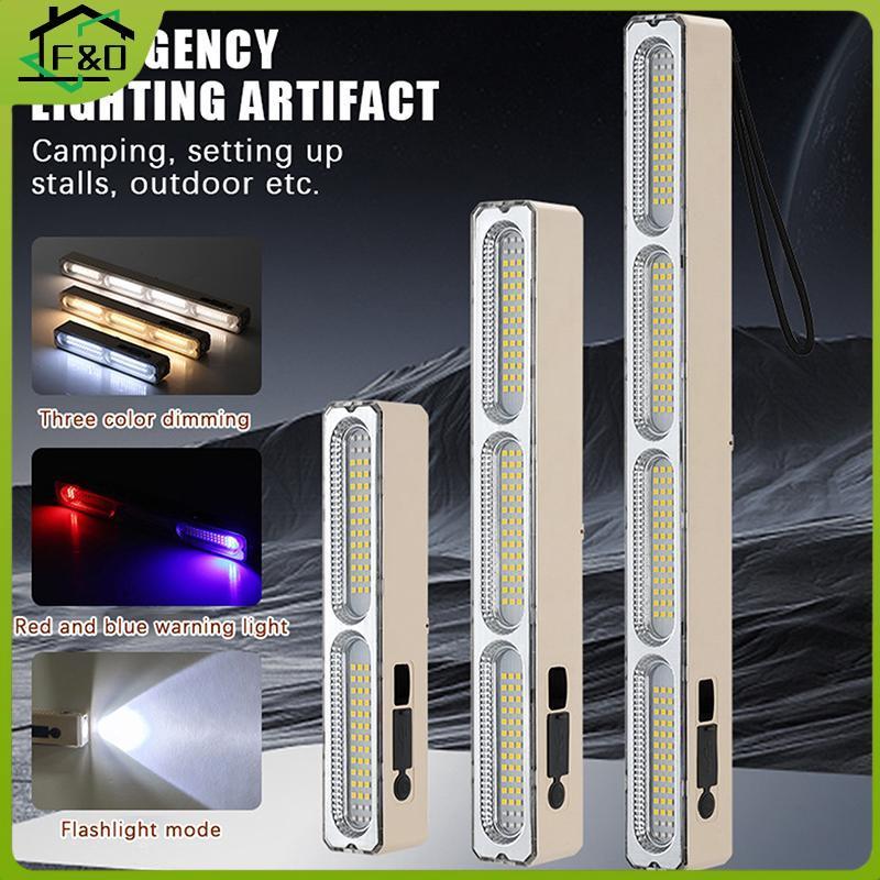 F&O 22/32/42 ซม.โคมไฟตั้งแคมป์แบบพกพาแบบชาร์จไฟได้ Night Market Light ความสว่างสูง LED โคมไฟแม่เหล็ก