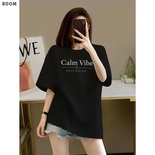 COD✅ เสื้อโซโลน่า สไตล์เกาหลี แฟชั่น ผู้หญิง พิมพ์ลายตัวอักษร Soft Mood แขนสั้น ทรงกว้าง ใส่สบาย BOOM