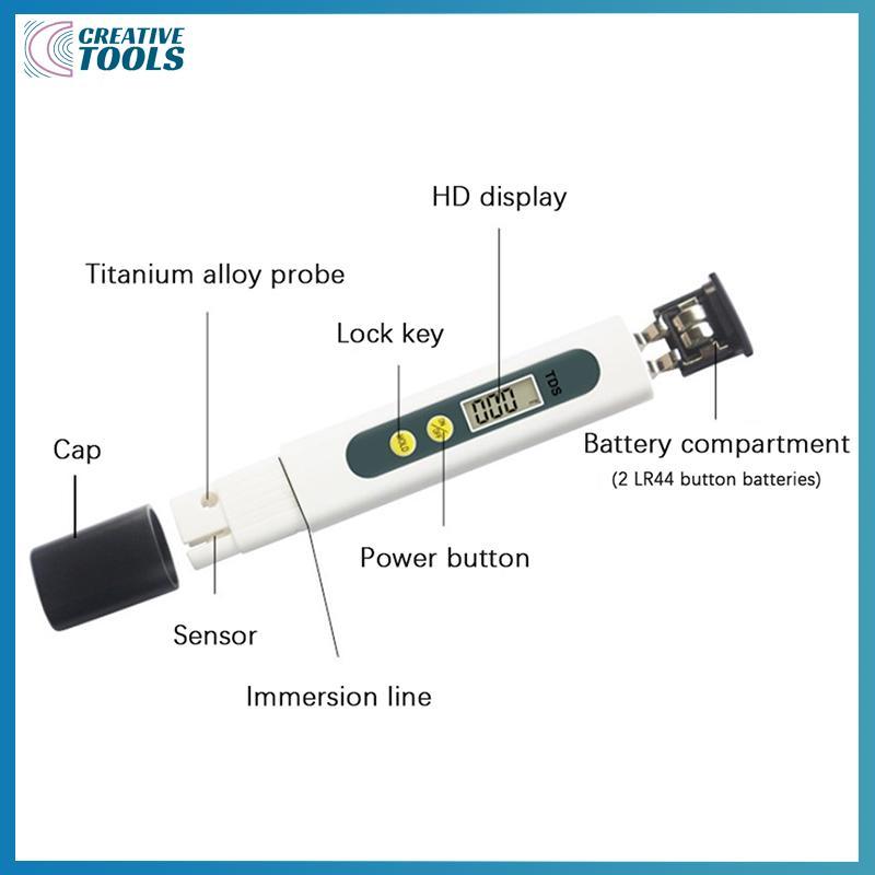พร้อมสต็อก 0.01 Tds Ec PH Meter สําหรับปากกาทดสอบ PH ดิจิตอลคุณภาพน้ําพร้อมช่วง 0-14 PH