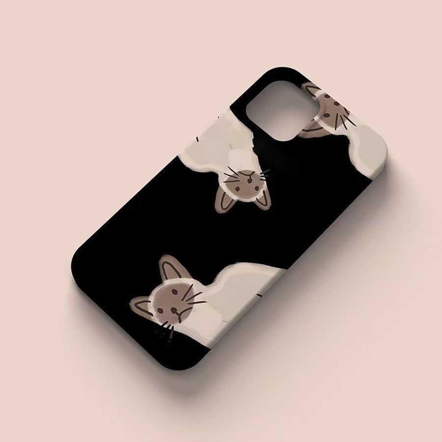 Phone Phone Case Siamese Cat Apple 16pro Phone Case 15promax Couple Style 14 Simple 13 High-value 12