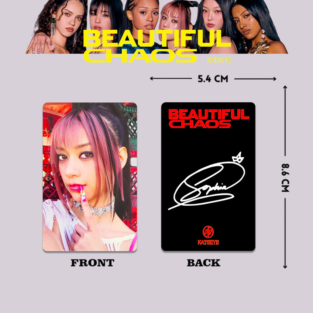 KATSEYE Combination BEAUTIFUL CHAOS Merchanted Photocard การ์ดสุ่ม vvs พิเศษ Photocard EYEKONS