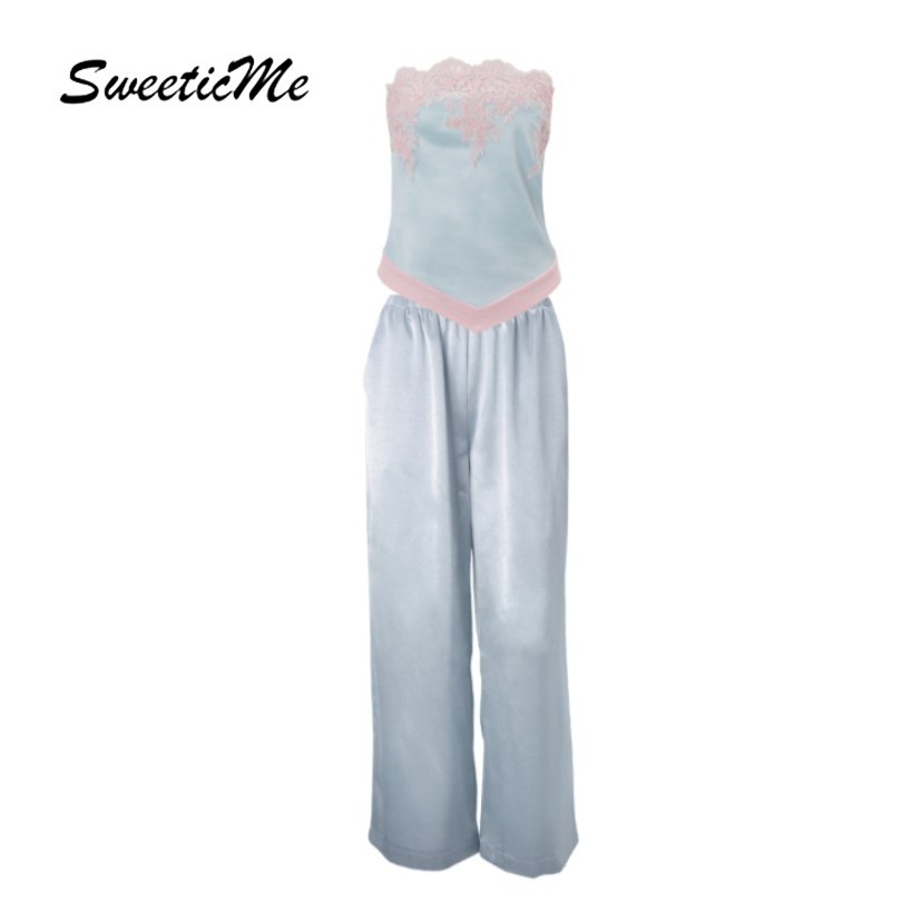 SweeticMe ผู้หญิง 2026 ใหม่แฟชั่นเซ็กซี่ไม่สม่ําเสมอซิปชุดเสื้อ + กางเกง