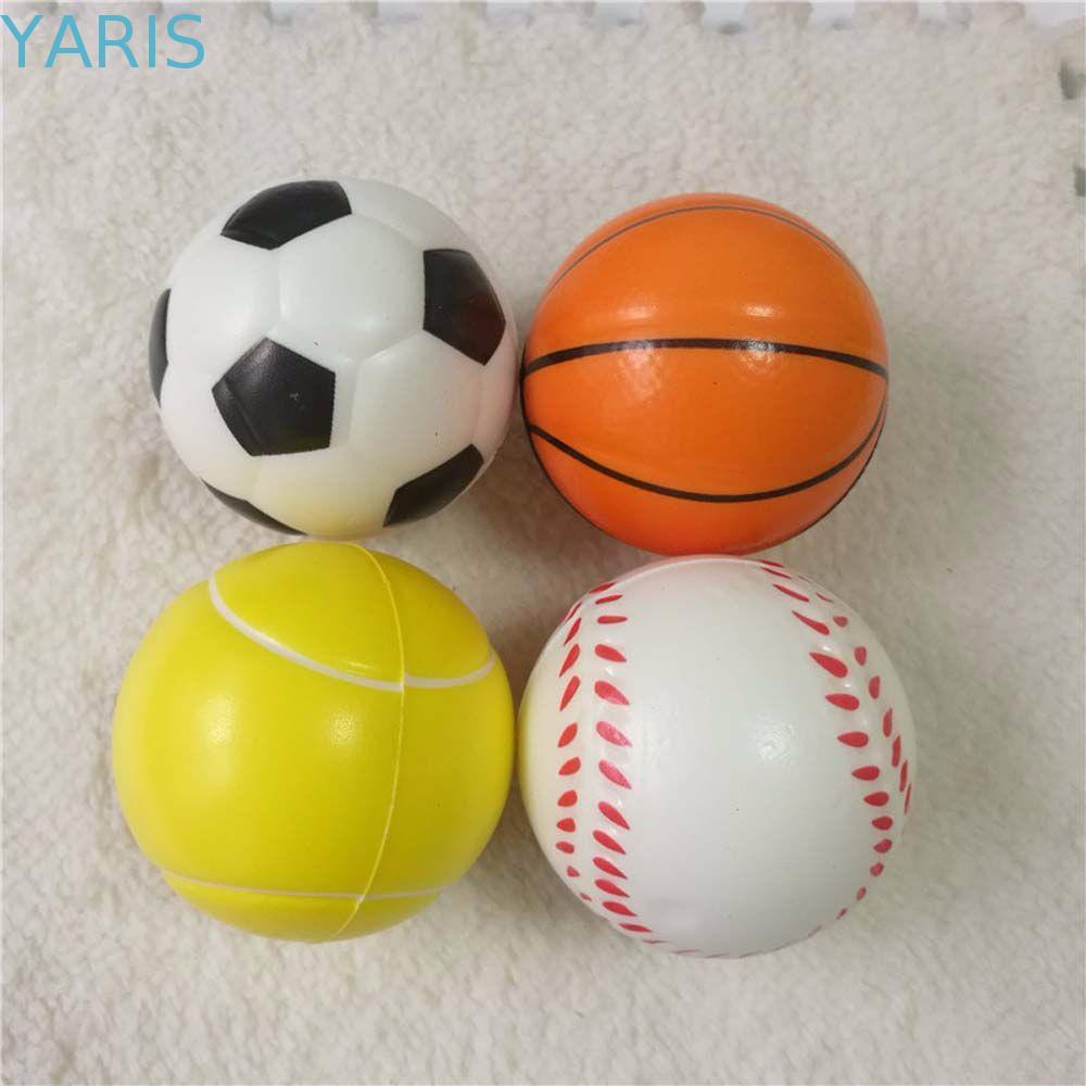 YARIS บีบลูกบอลมือของเล่นของขวัญเด็กลูกบอลฟองน้ําบาสเกตบอลเบสบอลความเครียดบรรเทาช้า Rising