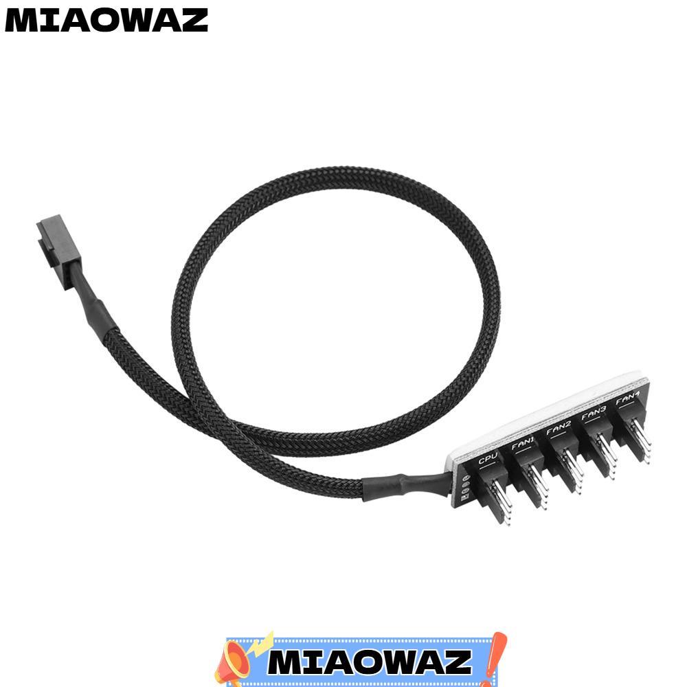MIAOWAZ PWM Fan Hub, 4-Pin 5-Port Fan Splitter Hub, ความเร็วสูง 1 หญิงถึง 5 ชายสายถัก PC Fan Hub คอม