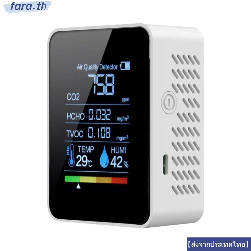 CODFARA HCHO CO2 TVOC Tester, LCD หน้าจอขนาดใหญ่ในร่ม 5 in 1 Air Quality Detector, แบบพกพาความชื้นอุณหภูมิที่ถูกต้องสมาร์ทฟอร์มาลดีไฮด์จอภาพบ้าน,โรงเรียน,โรงแรม,สํานักงาน