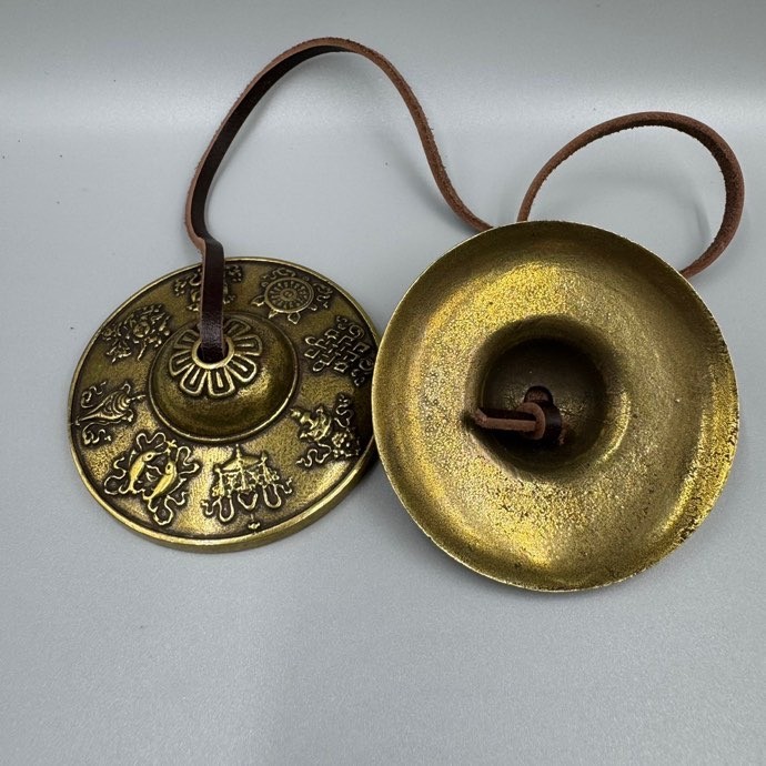 Retro ทองแดงหล่อพระพุทธรูปเสียงทองแดง Bell Dharma Bell ฟรี Bell Cymbal ทองแดง Cymbal ทองเหลือง Bell 