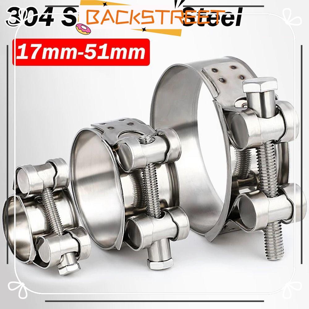 BACKSTAGEREAT Hose Clamps, T Bolt 304 Stainless Steel Tube Clamps, Powerful Exhaust Air Sealing