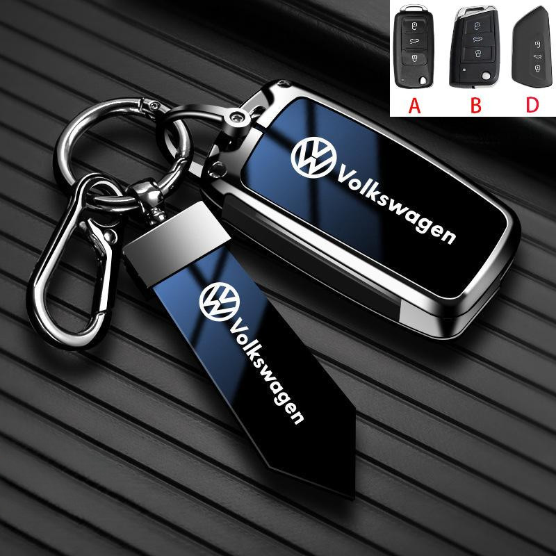 ฝาครอบกุญแจรีโมทโลหะ Key Fob Shell พวงกุญแจสําหรับ Volkswagen Lavida Polo Tiguan l Discovery Song Te