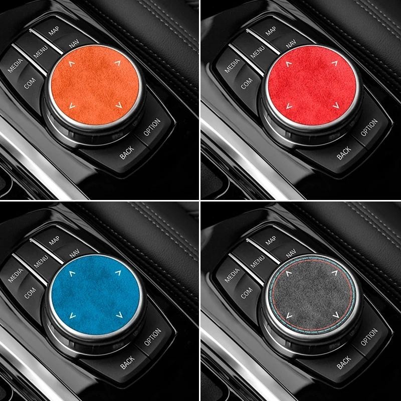 ทําจาก Alcantara สําหรับ BMW 1er F20 F21 F40 3er F30 F31 F35 3GT F34 มัลติมีเดียแผงปุ่มสติกเกอร์อุปก